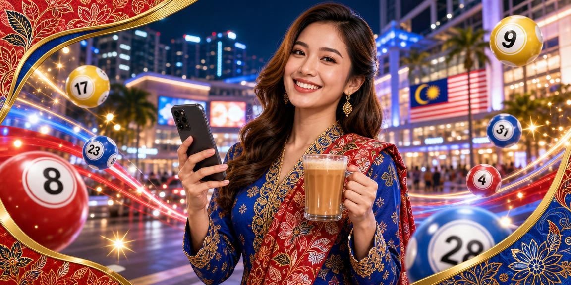 Penggemar loteri Johor Bahru dengan pakaian batik menikmati permainan nombor digital